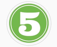 Logo of Five Minute Lit: the number 5 in a green circle